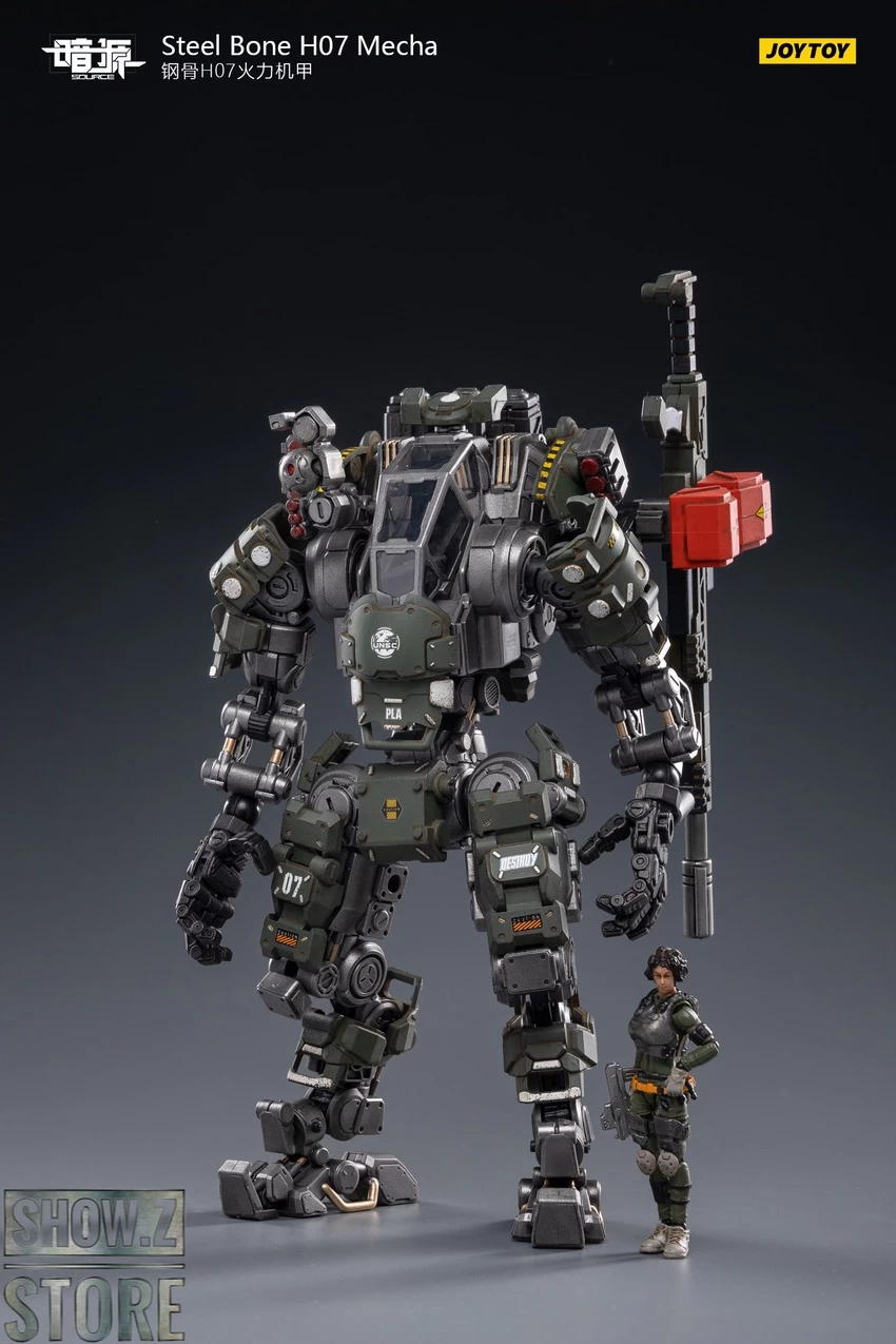 JoyToy Source 1/24 H07 Steel Bone Firepower Mecha Olive Version W/ Pilot 5 JoyToy Source 1/24 H07 Steel Bone Firepower Mecha Olive Version W/ Pilot - Image 3