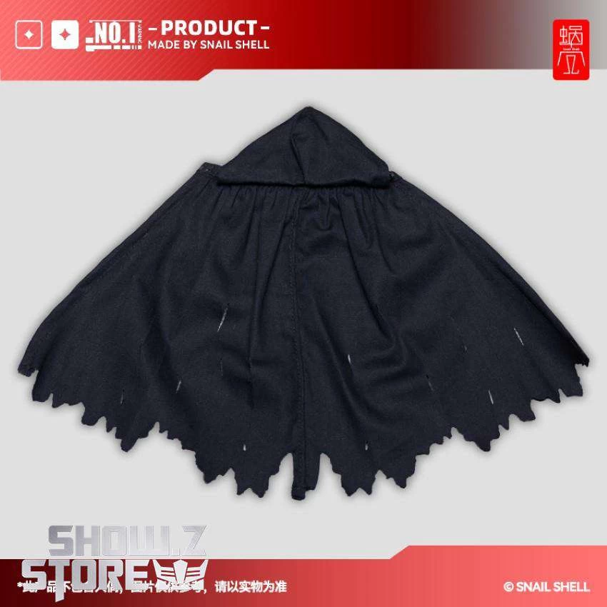 Snail Shell Black Tactical Hooded Cape For 1/10 & 1/12 Mecha Girl 3 Snail Shell Black Tactical Hooded Cape For 1/10 & 1/12 Mecha Girl